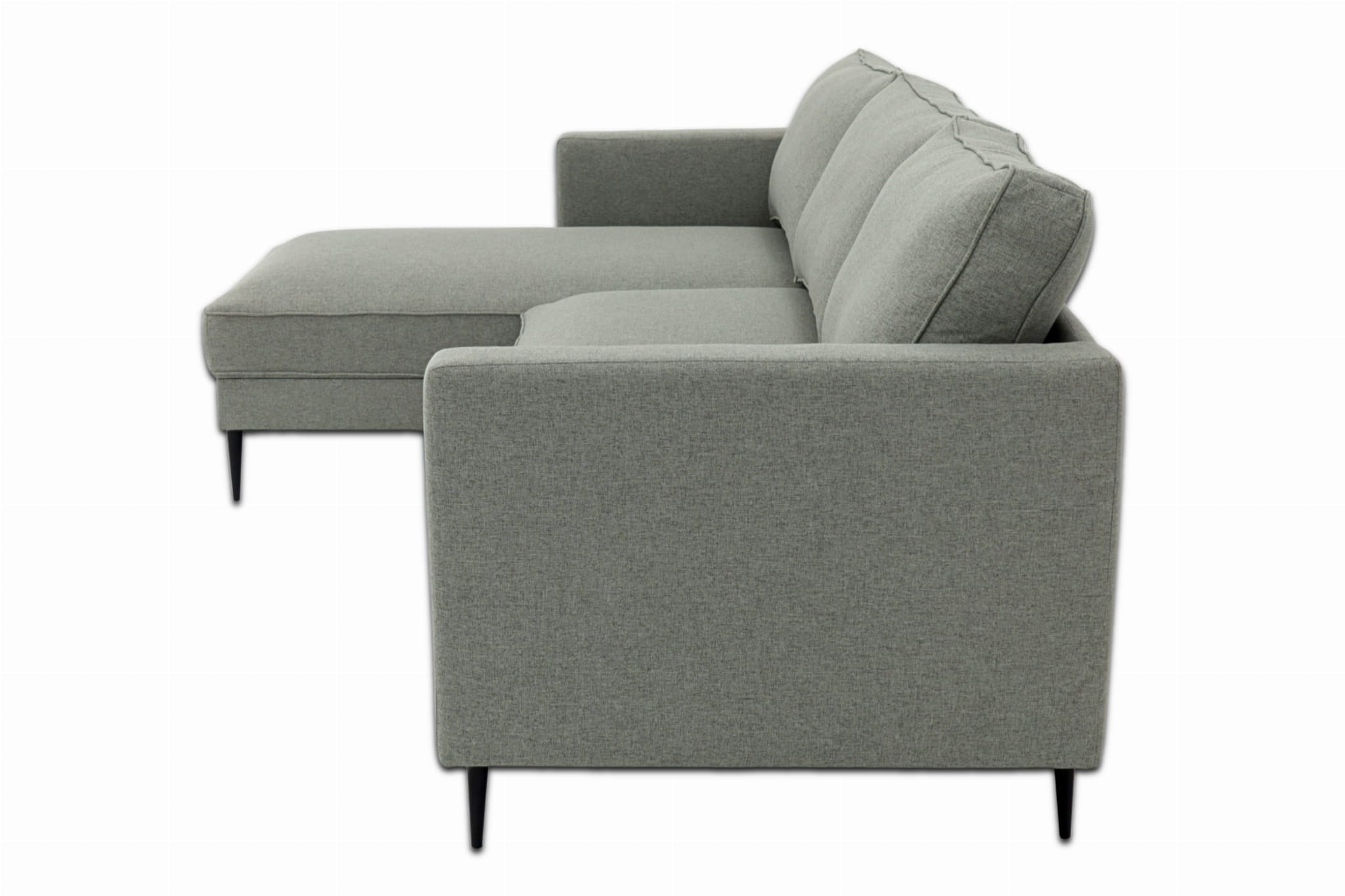 Narożnik z poduszkami na wysokich nogach Crow - tkanina Malmo New - widok z profilu