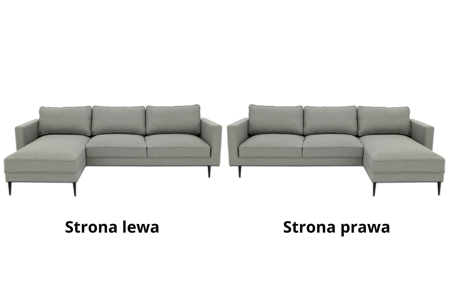 Narożnik z poduszkami na wysokich nogach Crow - tkanina Malmo New - wybór strony Prawa/Lewa