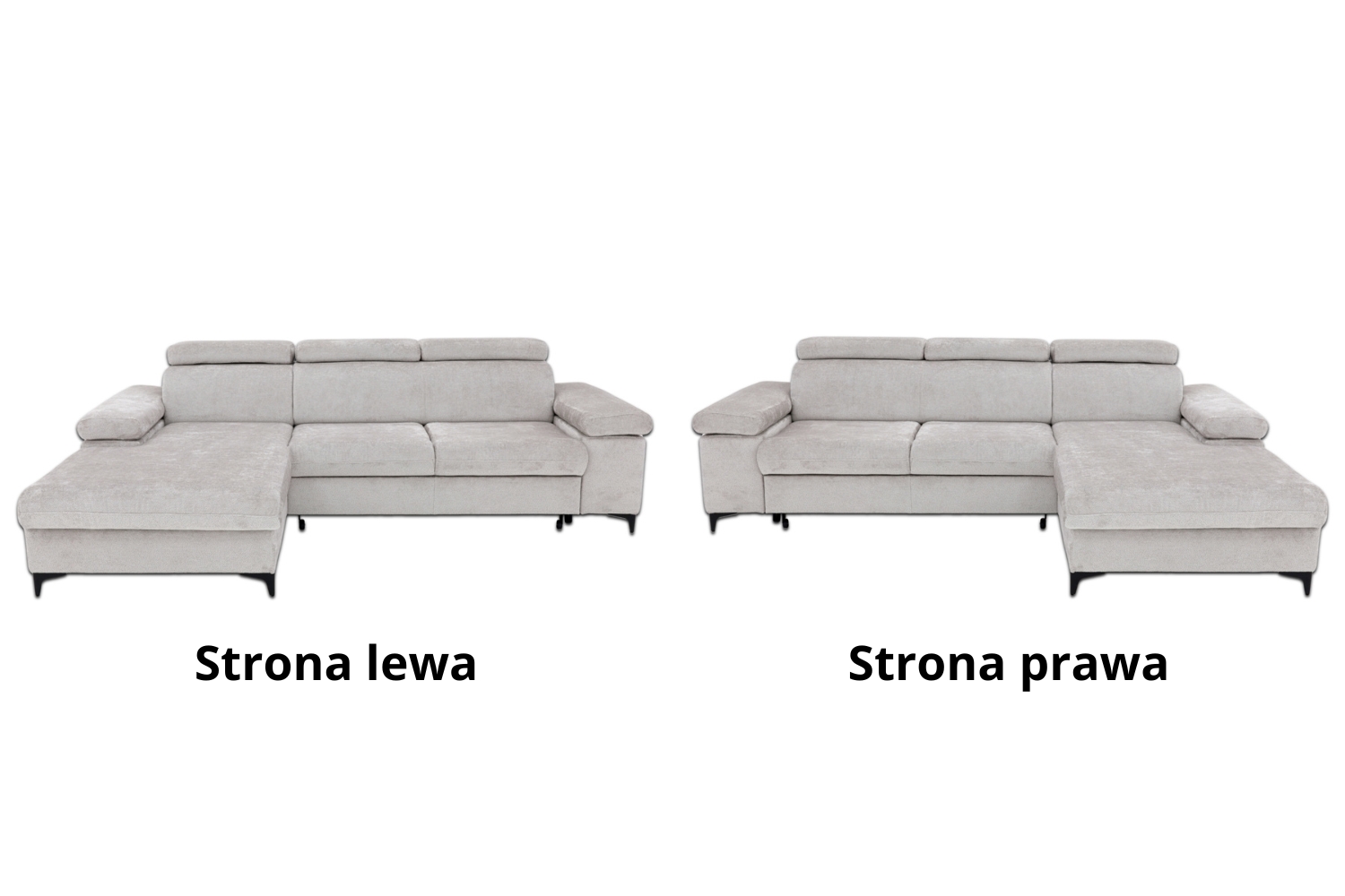 Narożnik Macon z funkcją spania i pojemnikiem na pościel - tkanina Tender Way 04 - Strona Prawa/Lewa